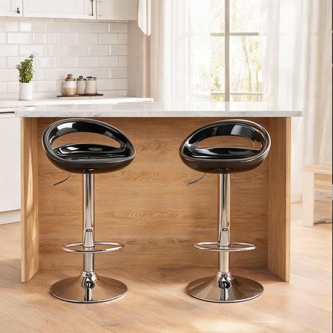 Tabouret de bar negru en métal ABS 46 x 41 x 76 cm (1/5)