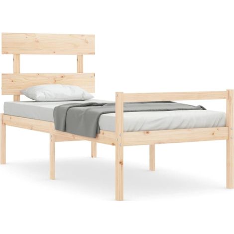 Maison Exclusive - Letto per Anziani con Testiera Small Single in Legno Massello (1/5)