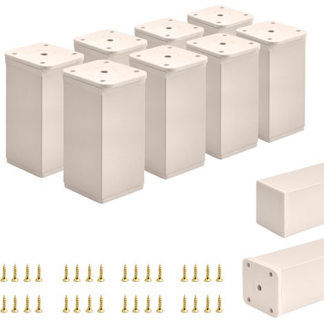 8 x Basic-Möbelfüße Querschnitt 40 x 40 mm Höhe 80 mm Farbe: Kaschmir Inkl. Schrauben (1/5)