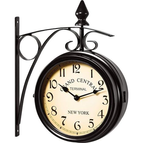 Horloge de gare double face, à piles, vintage, de New York (1/5)