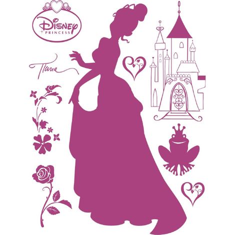 sticker mural La Princesse et la Grenouille rose lilas  - Disney