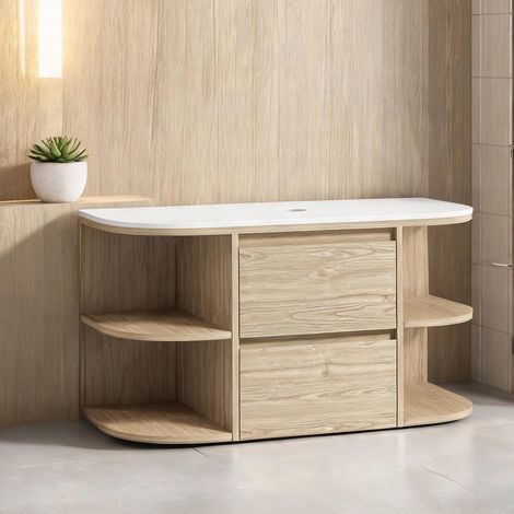Meuble de salle de bain marron en MDF 90 x 45 x 46 cm (1/5)