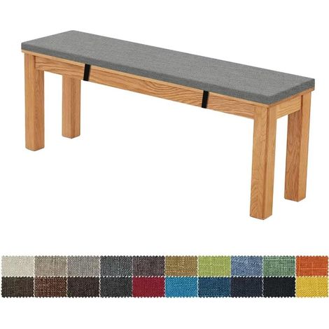 Cojín de banco, 100 x 30 x 5 cm, extraíble, lavable, antideslizante, muy elástico, adecuado para bancos de jardín, columpios, terrazas, bancos de interior, 2 capas, 20 colores (gris oscuro) (1/4)