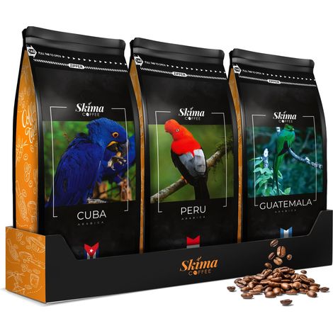 3 x 1 kg frisch geröstete Kaffeebohnen aus Kuba, Peru und Guatemala für Espressomaschinen + gratis (1/5)