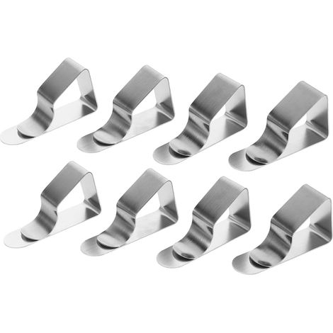 8 soportes trapezoidales de acero inoxidable – fijación de faldón de mesa – fácil instalación – manteles para eventos – diseño profesional (1/5)