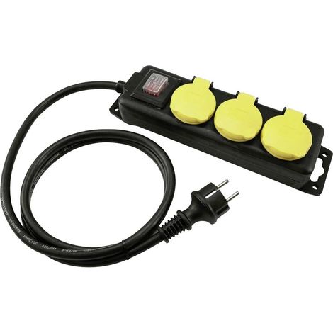 Eurolite 30240117 Multipresa con interruttore Nero, Giallo Schuko 1 pz.