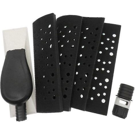200 x 70mm Sanding Block Aspirateur Hand Sander Sponge Pad Dust Free avec 4 pièce détachée Pad pour Woo (1/5)