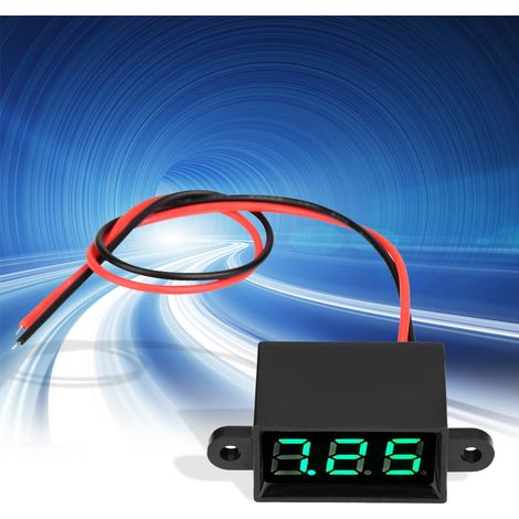 Digitales Voltmeter 0,28 Zoll Zweidraht DC 3,0-30 V LED-Anzeige Spannungsmesser Wasserdicht (Grün) (1/5)