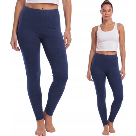 Leggings lunghi in cotone, produttore polacco, colore jeans, taglia XXL (1/4)