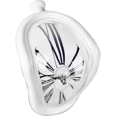 Horloge décorative d'angle Creative Home Seat Twisted Clock, horloge fondante, horloge numérique romaine, horloge murale rétro, horloge Time and Space. (1/5)