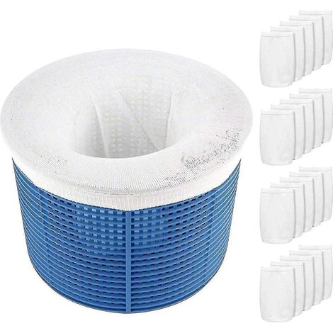 Lot de 20 spatules pour panier de filtre de piscine, chaussettes en maille ultra-fine réutilisables pour récupérer les débris de piscine (1/5)