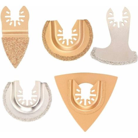 5 lames diamant pour scie oscillante multi-matériaux, accessoires de découpe bois et plastique, outils électriques compatibles, lot de 5 pièces, coupe précise et durable (1/4)