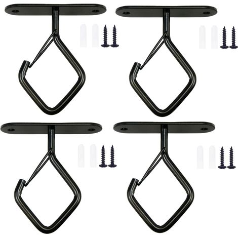 Juego de 4 ganchos de metal resistentes y duraderos, ideales para colgar macetas, jardineras, lámparas, comederos para pájaros, adornos, etc. (1/5)