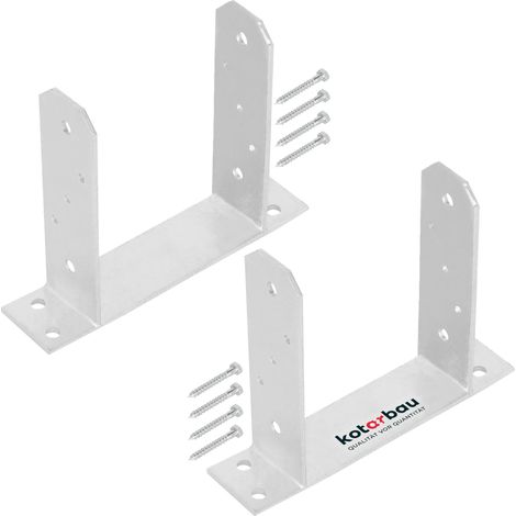 KOTARBAU® 2 Pièces Support Poteau Bois - à Visser - TT - Acier Galvanisé - 160 mm - Argent - Pied de Poteau - Fixation Robuste - Embase (1/5)
