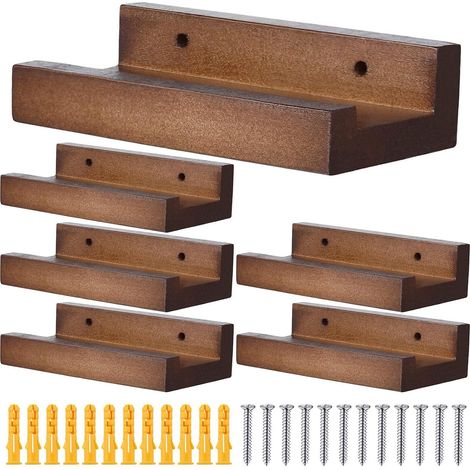 Wood Record Rack, Vinyl Storage Holder, Album Display Rack, Holder Wall, File Storage Solution, 6 pièces Wooden Record Rack Set Stylish Storage Solution for Vinyl Lovers (1/5)