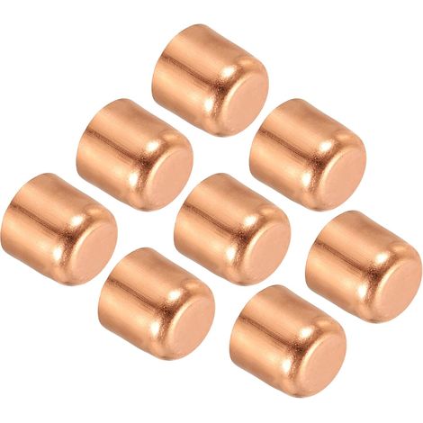 Capuchon de Tuyaux Cuivre 4pcs, Bouchons d'Extrémité Raccord, Embouts Tuyau pour Soudage Raccordements Plomberie Tube Climatisation, 10.2x11mm (Diametre x Hauteur) - 3/8 Inch (1/5)