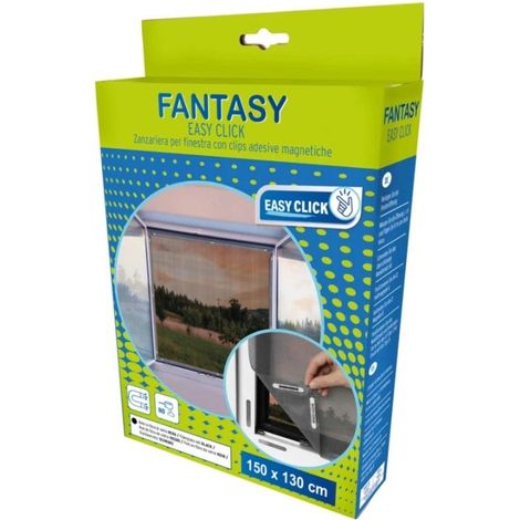 zanzariera per finestra "fantasy" nera con magneti easy click 130x150 cm