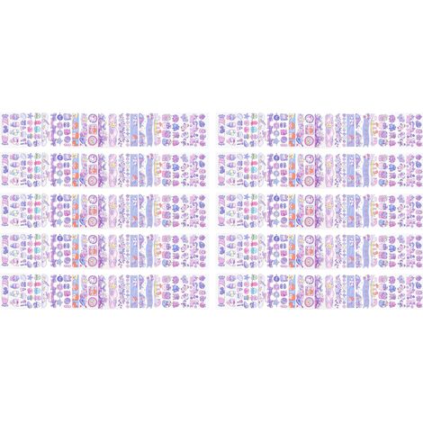 Lot de stickers en ruban PET long, motifs de jolies filles de dessin animé, stickers décoratifs frais et simples pour vos carnets, oh mon violet (1/5)