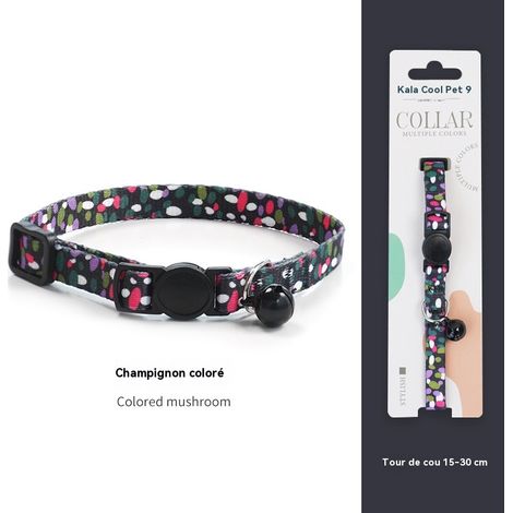 Collier pour chat avec clochette - Sécurité anti-étranglement - Couleurs tendance - Convient aux chats ayant un tour de cou de 15 à 30 cm