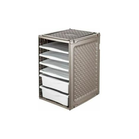 Internes Schubladenelement für Kleiderschränke aus Kunststoff, taubengrau (1/2)