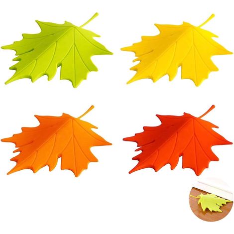 JSSEVN - Leaf-Shaped Door Stoppers, Decorative Door Stoppers, Floor-Standing Door Stoppers, Decorative Doorstops, Doorstops, Decorative Leaf-Shaped Doorstops for Home, Garden, or Office, 4 Pieces, 16. (1/5)