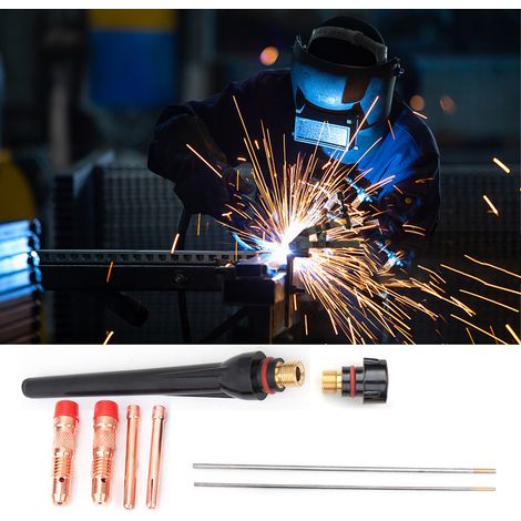 13 pièces d'accessoires et consommables pour torche de soudage TIG, pièces de soudage 1,6 mm et 2,4 mm pour torche 17/18/26 (13 pièces) (1/5)