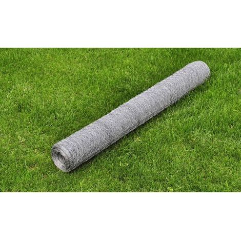Grillage métallique, acier galvanisé, 25 x 0,75 m, argent (1/4)
