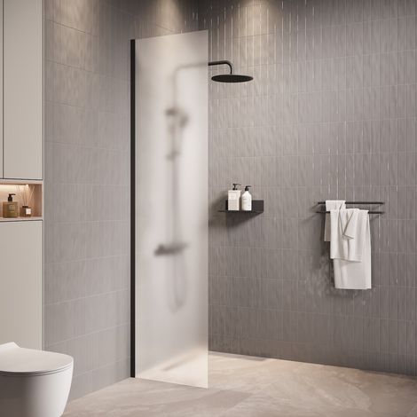 Douche à l’italienne Florida - 40 x 200 cm - Badplaats - Noir - (1/5)