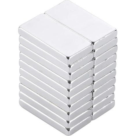 Lot de 20 aimants néodyme puissants, barres terres rares pour bricolage, sciences, loisirs créatifs et fixation frigo - 20 x 10 x 2 mm (1/5)