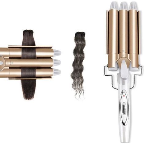 Professioneller Keramik-Lockenstab mit dreifachem Lockenstab, Haarstyling-Werkzeug, elektrischer Lockenstab