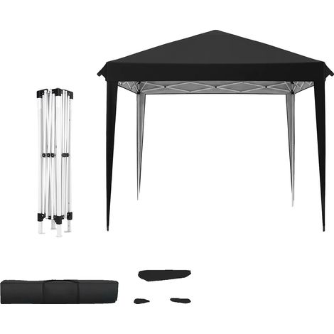 Gazebo, Hauteur Réglable, Auvent Protecteur UV, Noir-3x3Mètre (1/2)