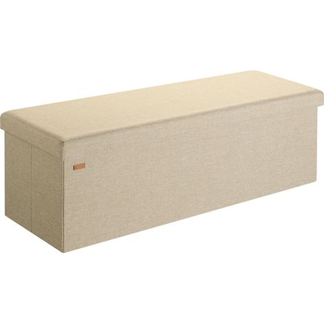 CASARIA® Baúl Banco con espacio de Almacenamiento Plegable Moderno Tapizado Resistente Pasillo Dormitorio Arcón Tapizado XL - Beige (de) (1/9)