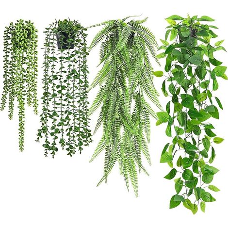 Plante Artificielle Tombante, Plantes Artificielles Interieur et Extérieur Convient pour Décorer la Cuisine Bureau Balcon Jardin (1/5)