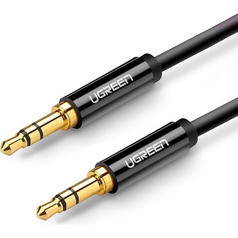 Cavo audio AUX, connettore dritto, minijack, 3,5 mm, 1 m, nero (1/5)