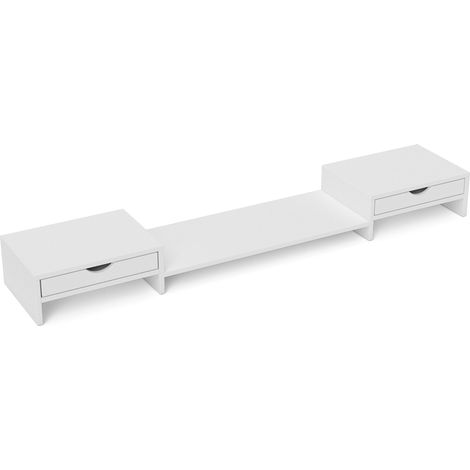 Rehausseur écran PC 60-116 cm réglable avec tiroirs, support d'ordinateur ajustable en longueur et angle pour bureau (1/5)