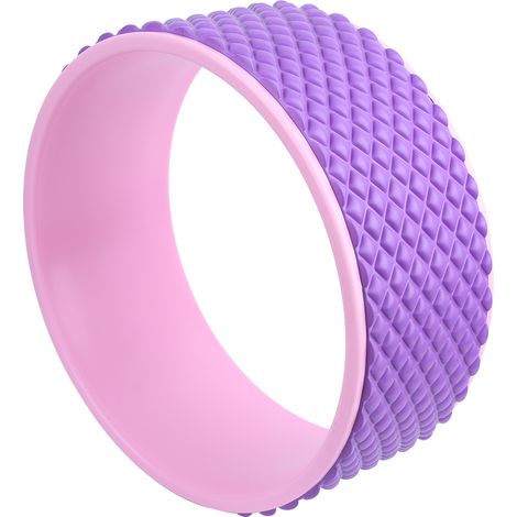 Roue de yoga sportive pour le massage du dos et les étirements, idéale pour les flexions arrière, rose rouge. (1/5)