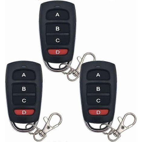 3 télécommandes de porte de garage clonées, 433 MHz, télécommande universelle sans fil, duplicateur (1/4)