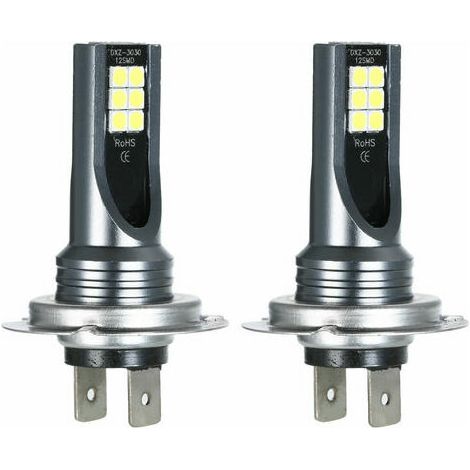 H7 LED-Lampe für Kfz-Nebelscheinwerfer, 200 W, 6000 K, Weiß, HID-Decoder, Schwarz, 2 Stück – AquaForge