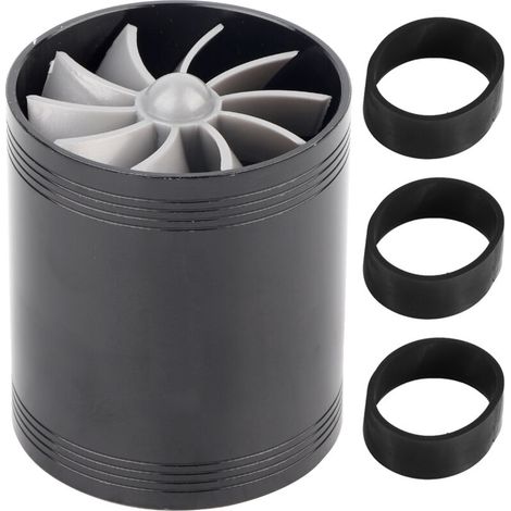 Jeffergarden Turbocompresseur à -DOUble ventilateur Turbonator pour voiture, économiseur de carburant, noir-DOU