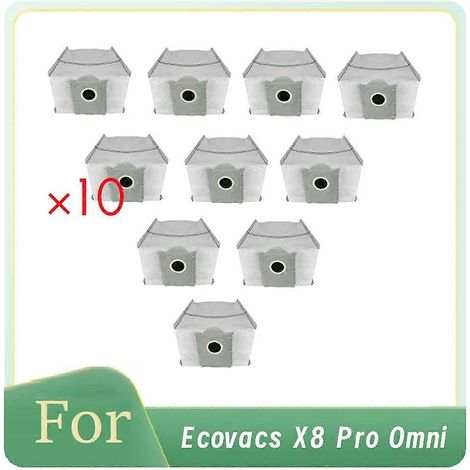 Lot de 10 sacs à poussière pour aspirateur Ecovacs X8 Pro Omni : accessoires pour une efficacité de nettoyage accrue (1/5)