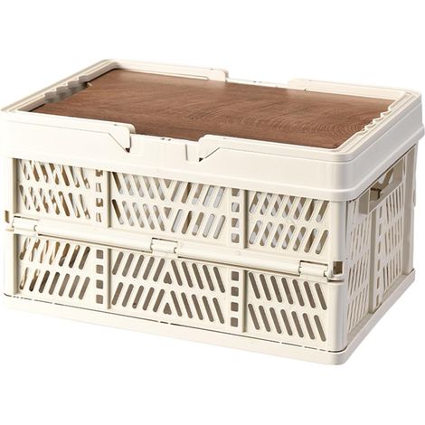 Camping Pliant Stockage Boîtes Stockage en plastique niditable Grande boîte de rangement boîte en plastique Boîte vraiment utile, grande capacité, et pliable, idéal pour le camping, le p (1/5)
