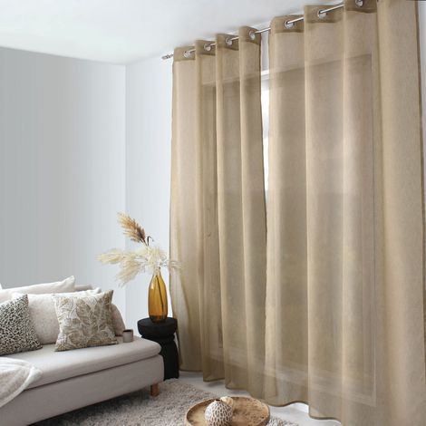 Voilage Sia 140x240 cm uni texturé - 140x240cm - Lin (1/3)