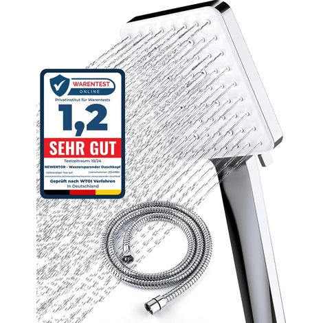 Pomme de douche testée meilleure carrée haute pression 6 jets, argent pour équipement et aménagement (1/5)