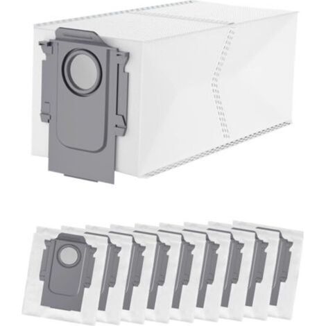 Lot de 10 Sacs d'aspirateur pour Roborock Q Revo/Qrevo Pro/QrevoMaxV/Qrevo Curv/s8 MaxVUltra/S8Max Ultra/Qrevo Edge/Qrevo S/Qrevo Plus/QreVo Master/Orevo Slim, Accessoires Sac Poussière de Rechange (1/5)