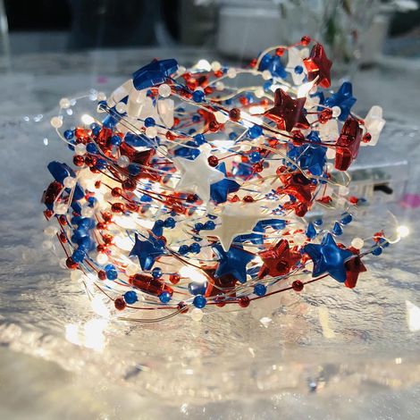Guirlande Lumineuse Étoile LED - Rouge Blanc Bleu - Pour Décoration Intérieure Fête Nationale - 1 Pièce (1/5)