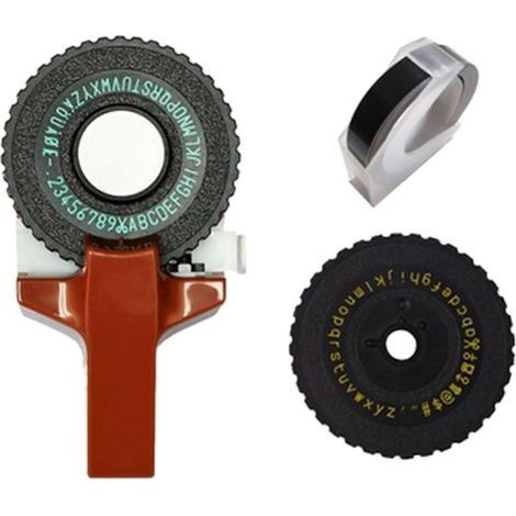 Étiqueteuse manuelle 2 roues pour Motex E101, imprimante manuelle type machine à écrire, étiquettes autocollantes portables. (137 caractères) (1/4)
