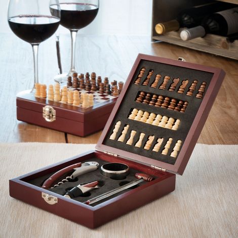 Set de accesorios para vino + juego de ajedrez InnovaGoods (1/5)