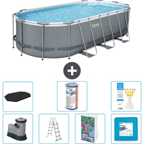 Bestway Bestway Power Steel Ovale - 549x274x122 cm - 8-pièces  S602