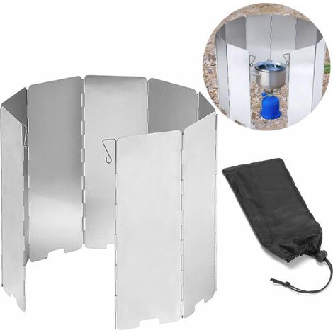 Pare-vent pliable en 10 pièces, idéal pour le camping et la randonnée, Fonepro (1/5)