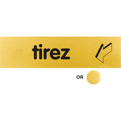 Plaque de porte Tirez (horizontale) - Classique or 170x45mm - 4491226